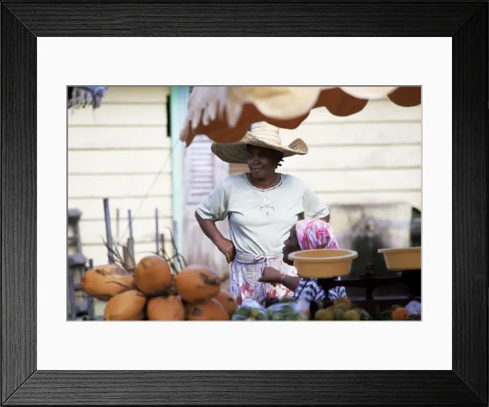 Framed Print : Vendor at local vegetable market, Fort de France, Martinique, Lesser Antilles Framed Print : Vendor at local vegetable market, Fort de France, Martinique, Lesser Antilles