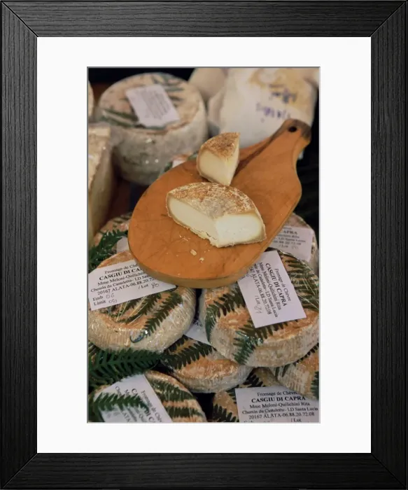Framed Print : Cheese in the market, Ajaccio, Corsica, France, Europe Framed Print : Cheese in the market, Ajaccio, Corsica, France, Europe