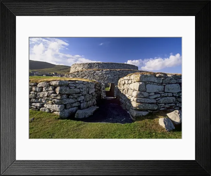 Framed Print : The blockhouse guarding the entrance, Clickhimin broch (fortified tower) Framed Print : The blockhouse guarding the entrance, Clickhimin broch (fortified tower)