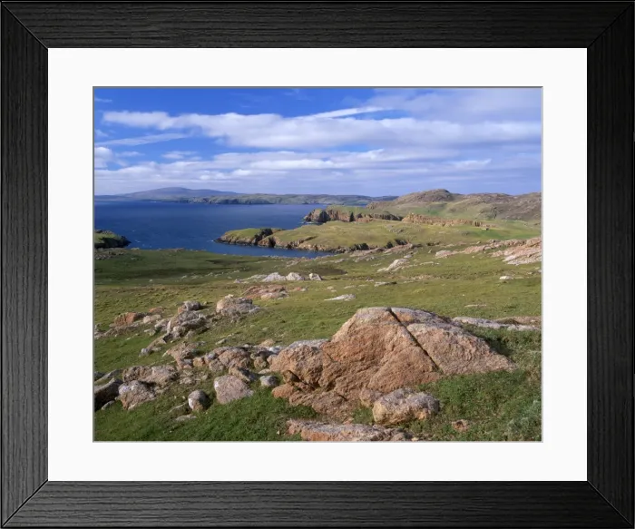 Framed Print : West coast of Muckle Roe, spectacular coastal scenery of red granite, on Muckle Roe Framed Print : West coast of Muckle Roe, spectacular coastal scenery of red granite, on Muckle Roe