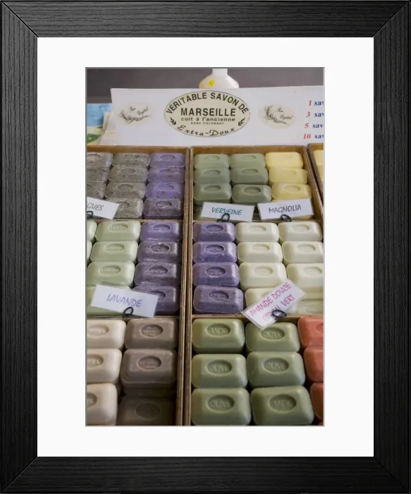 Framed Print : Soap for sale in the market, Antibes, Alpes Maritimes, Provence, Cote d Azur Framed Print : Soap for sale in the market, Antibes, Alpes Maritimes, Provence, Cote d Azur