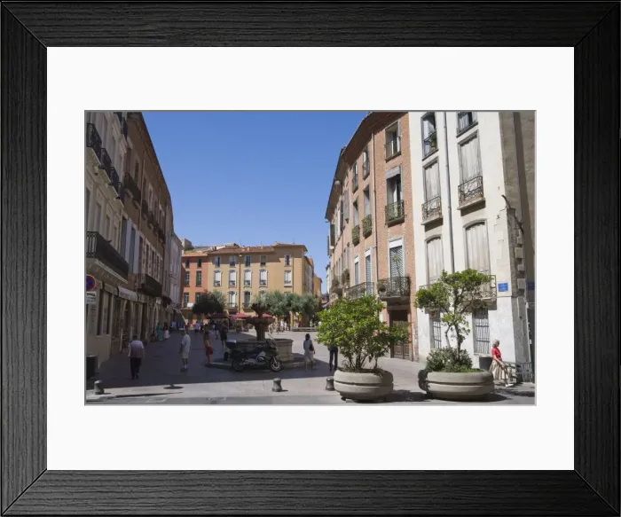 Framed Print : Buildings, Place Gambetta, Perpignan, Pyrenees-Orientales, Languedoc-Roussillon Framed Print : Buildings, Place Gambetta, Perpignan, Pyrenees-Orientales, Languedoc-Roussillon