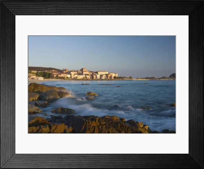 Framed Print : Old town and beach, L lle Rousse, Corsica, France, Mediterranean, Europe Framed Print : Old town and beach, L lle Rousse, Corsica, France, Mediterranean, Europe