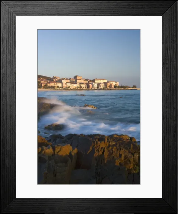 Framed Print : Old town and beach, L lle Rousse, Corsica, France, Mediterranean, Europe Framed Print : Old town and beach, L lle Rousse, Corsica, France, Mediterranean, Europe