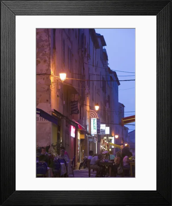Framed Print : Old town at dusk, L lle Rousse, Corsica, France, Europe Framed Print : Old town at dusk, L lle Rousse, Corsica, France, Europe