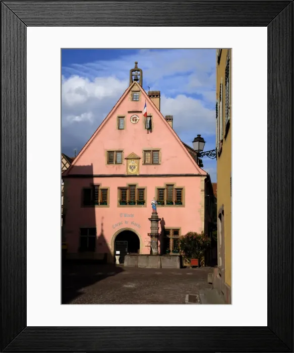 Framed Print : Traditional fountain in front of tourist office, Turckheim, Haut-Rhin, Alsace Framed Print : Traditional fountain in front of tourist office, Turckheim, Haut-Rhin, Alsace