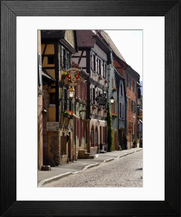 Framed Print : Street of timbered buildings, Turckheim, Haut-Rhin, Alsace, France, Europe Framed Print : Street of timbered buildings, Turckheim, Haut-Rhin, Alsace, France, Europe