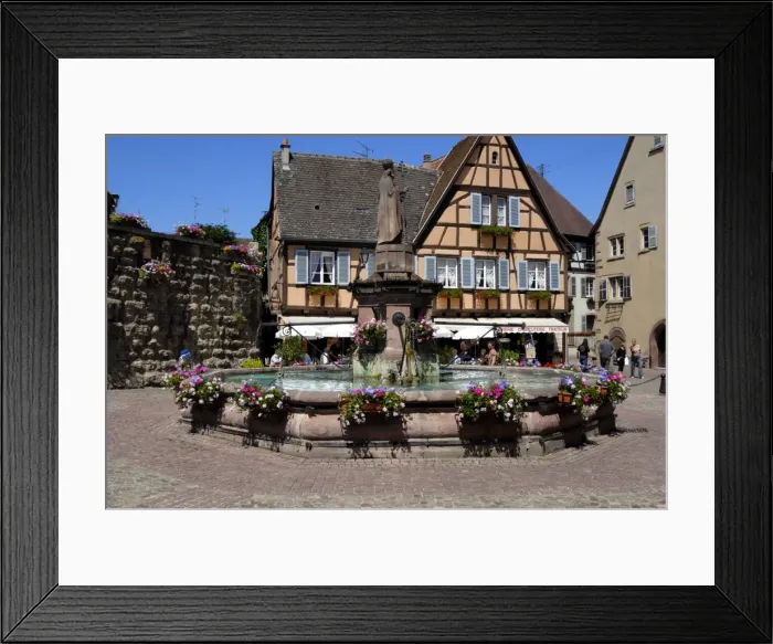 Framed Print : Fountain, Eguisheim