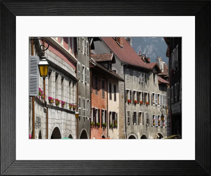 Framed Print : Flower bedecked shuttered windows Framed Print : Flower bedecked shuttered windows