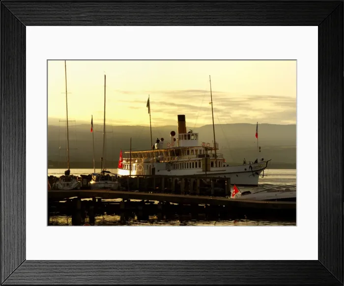 Framed Print : Paddle boat on Lac Leman (Lake Geneva) Framed Print : Paddle boat on Lac Leman (Lake Geneva)