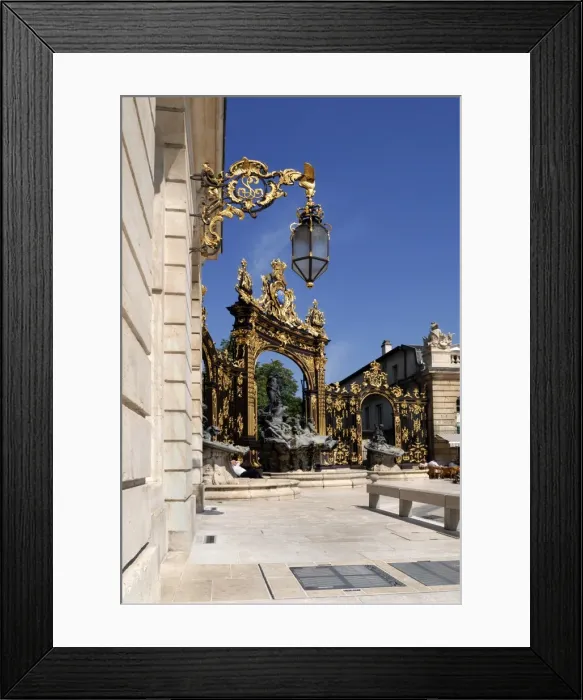 Framed Print : Gilded wrought iron gates