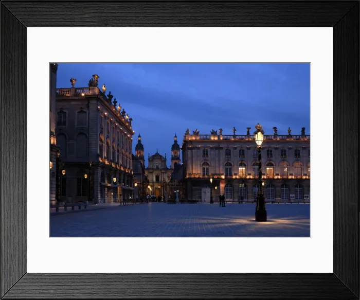 Framed Print : Evening floodlit view of Place Stanislas and the cathedral Framed Print : Evening floodlit view of Place Stanislas and the cathedral
