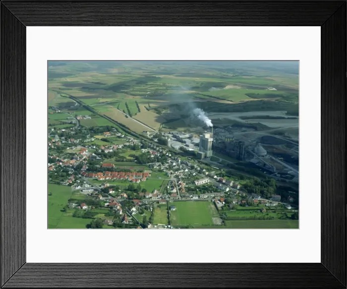 Framed Print : Aerial of a cement works and railway line at Dannes Framed Print : Aerial of a cement works and railway line at Dannes