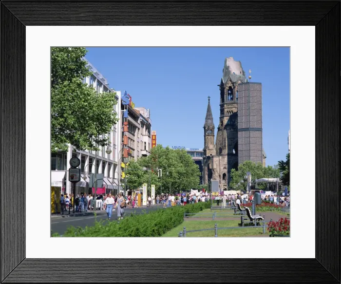 Framed Print : The Kaiser Wilhelm memorial church and the Kurfurstendam in Berlin Framed Print : The Kaiser Wilhelm memorial church and the Kurfurstendam in Berlin