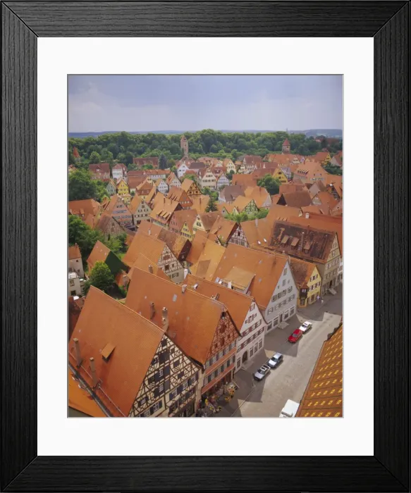 Framed Print : Elevated view of the town Framed Print : Elevated view of the town