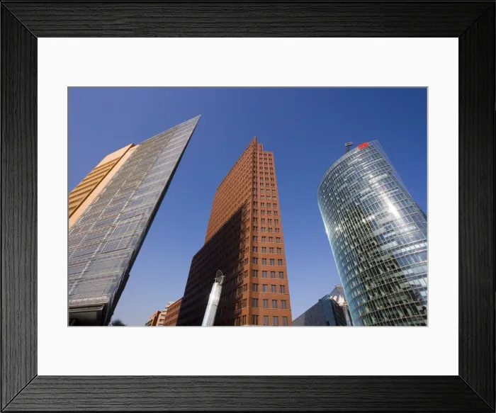 Framed Print : Skyscrapers in new urban development in Potsdamer Platz Framed Print : Skyscrapers in new urban development in Potsdamer Platz