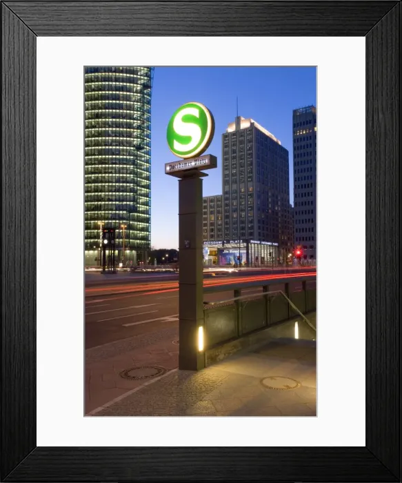 Framed Print : U-bahn subway station sign in new urban development Framed Print : U-bahn subway station sign in new urban development