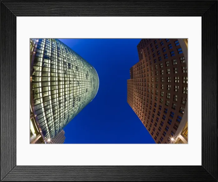 Framed Print : Low angle view of skyscrapers in new urban development