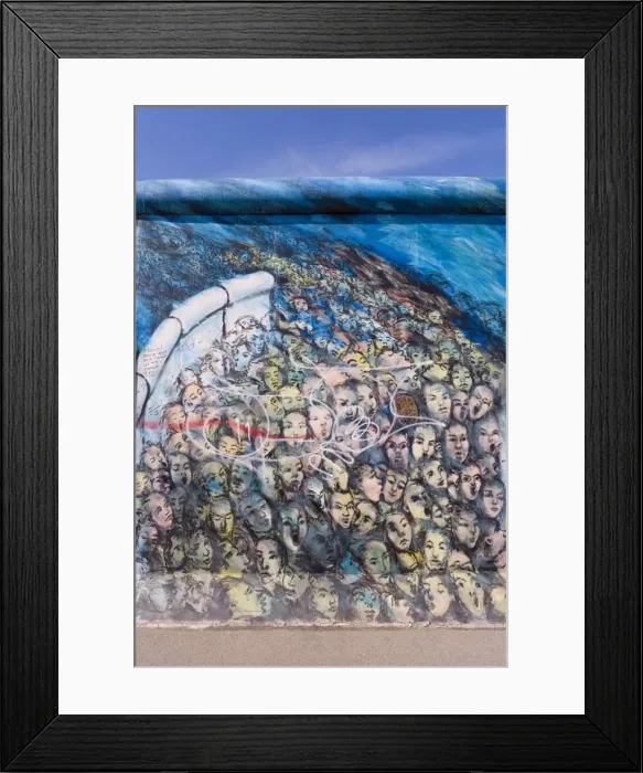 Framed Print : View from former East Berlin of section of Berlin Wall Framed Print : View from former East Berlin of section of Berlin Wall