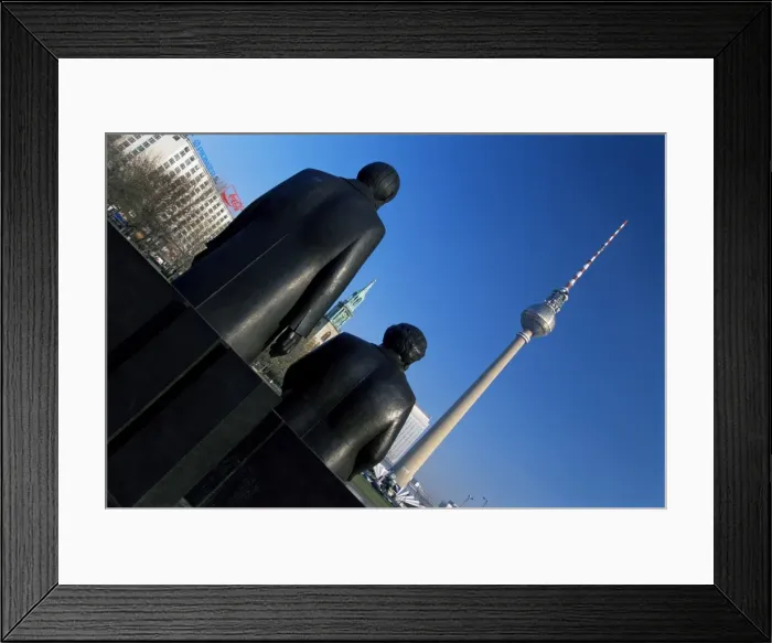Framed Print : Statues of Marx and Engels Framed Print : Statues of Marx and Engels