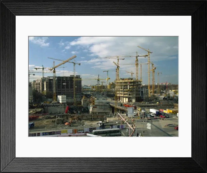 Framed Print : Europes largest building site of 68000 sqm at Potsdama Framed Print : Europes largest building site of 68000 sqm at Potsdama