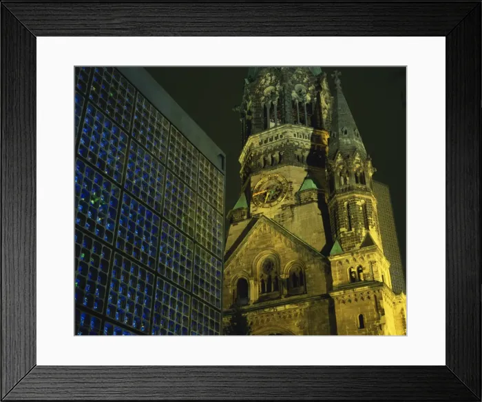 Framed Print : Contrast between the Remembrance Church and the Kaiser Framed Print : Contrast between the Remembrance Church and the Kaiser