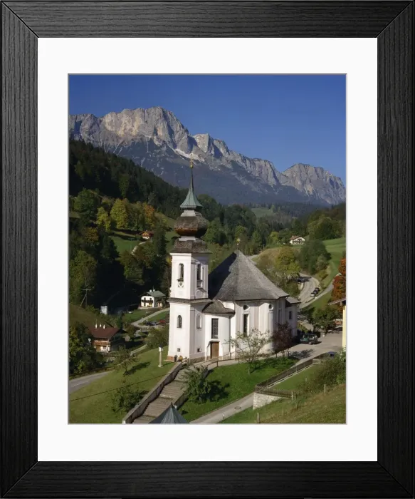 Framed Print : The Maria Gern church and village of Untersburg in Framed Print : The Maria Gern church and village of Untersburg in