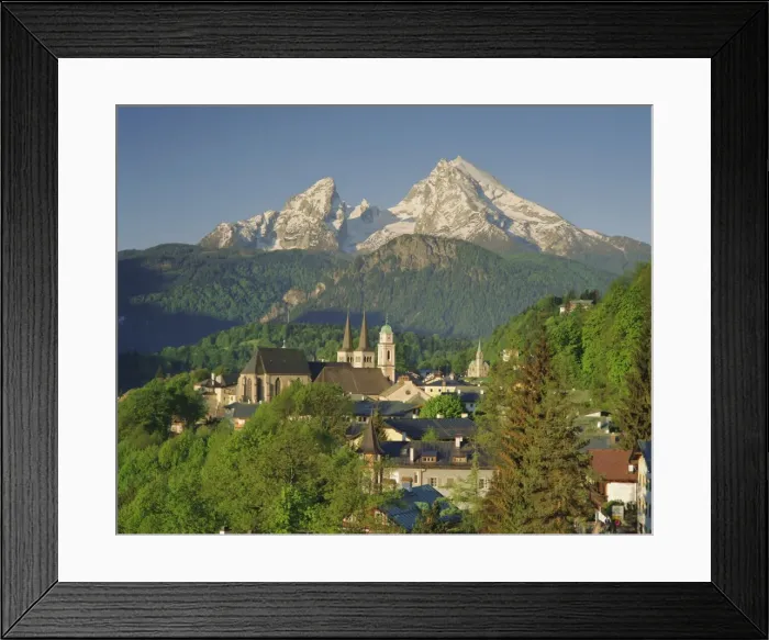 Framed Print : Town and mountain view Framed Print : Town and mountain view