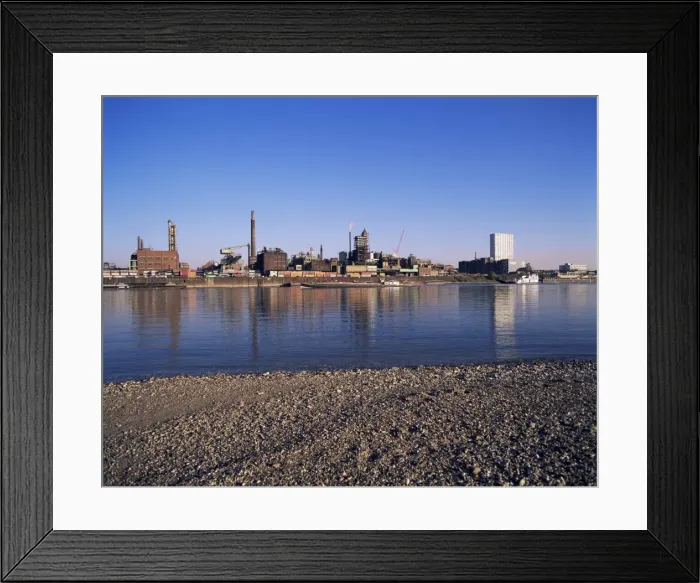 Framed Print : The River Rhine and Bayer AG Framed Print : The River Rhine and Bayer AG