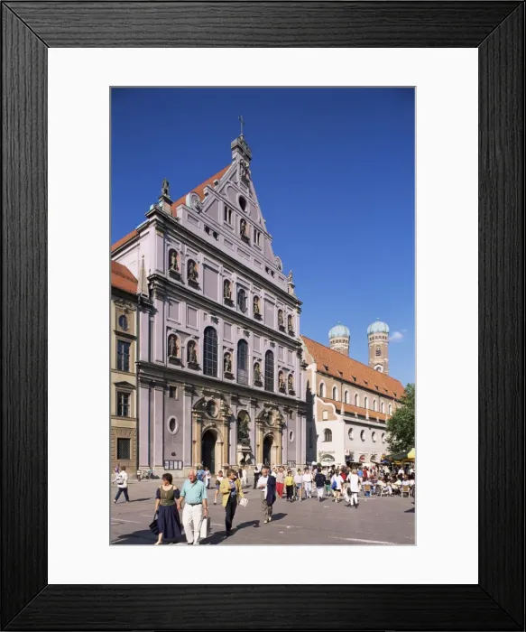 Framed Print : Neuhauserstrasse with church of St Framed Print : Neuhauserstrasse with church of St