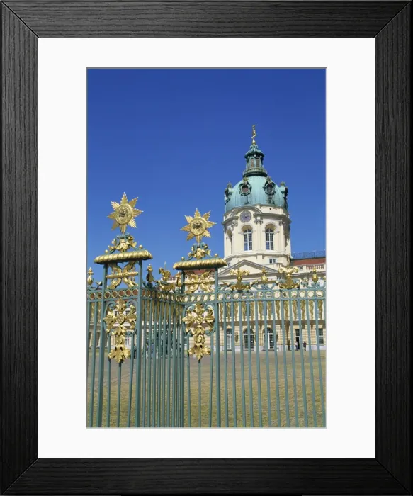 Framed Print : Gilded railings in front of the Charlottenburg Palace in Berlin Framed Print : Gilded railings in front of the Charlottenburg Palace in Berlin