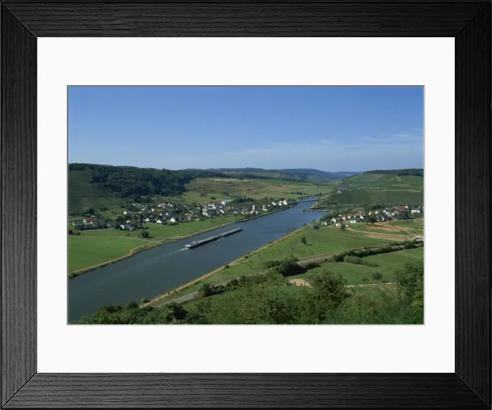 Framed Print : Aerial view of the Saar River near Saarburg