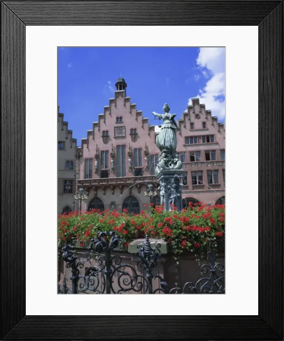 Framed Print : Justice Fountain and Romer Framed Print : Justice Fountain and Romer