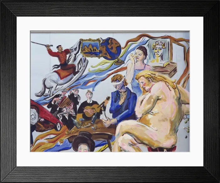 Framed Print : Mural of a nude woman Framed Print : Mural of a nude woman