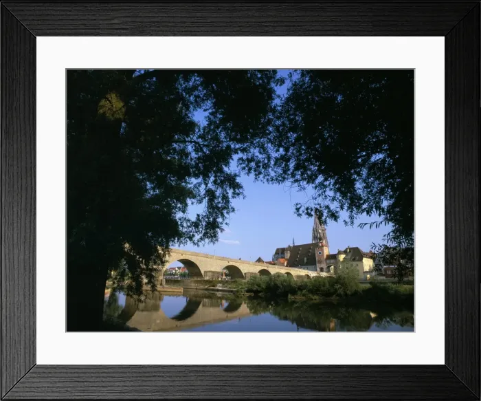 Framed Print : Bridge over the River Main Framed Print : Bridge over the River Main