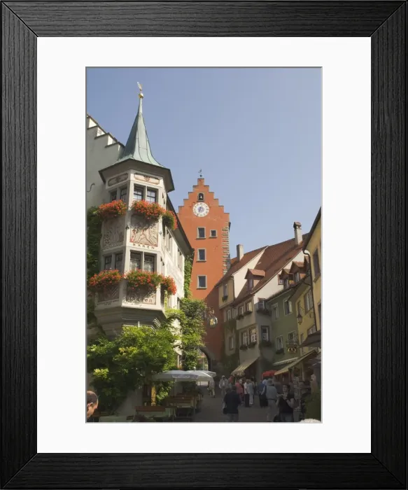 Framed Print : Street scene with gate tower