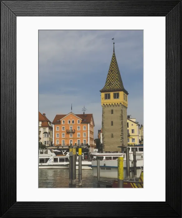 Framed Print : Harbour waterfront with observation tower Framed Print : Harbour waterfront with observation tower