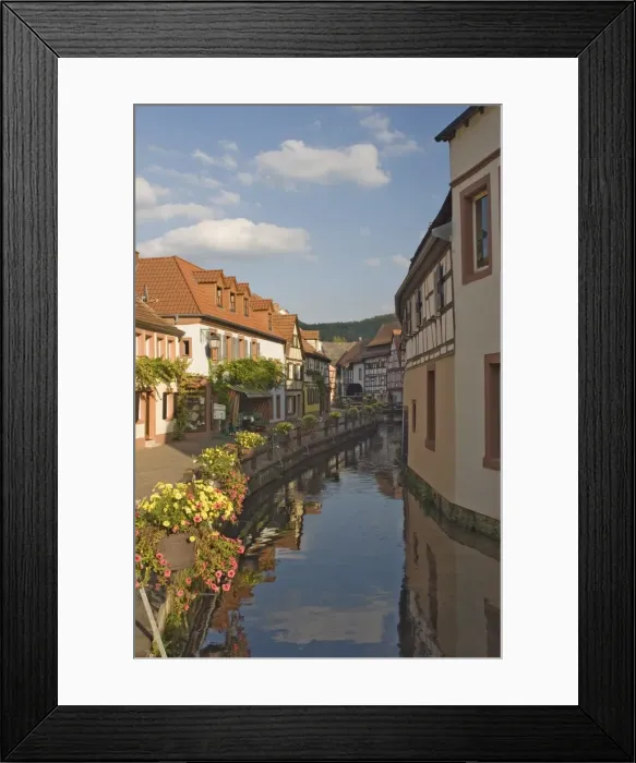 Framed Print : Traditional houses by the mill race Framed Print : Traditional houses by the mill race