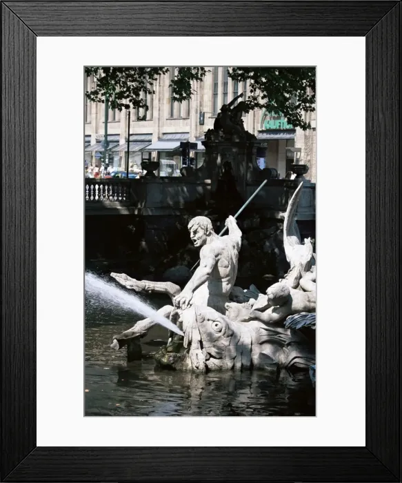 Framed Print : Triton fountain in Konigsallee Framed Print : Triton fountain in Konigsallee
