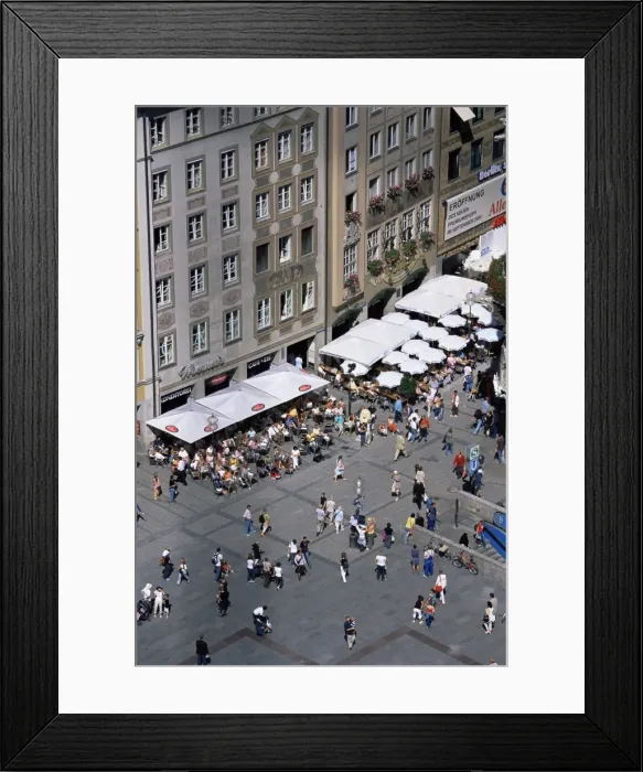 Framed Print : View over cafe from the City Hall Framed Print : View over cafe from the City Hall