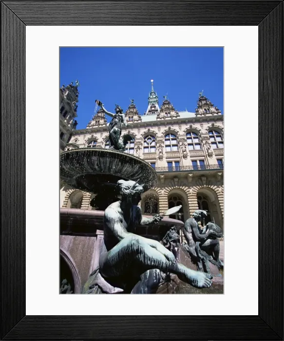 Framed Print : Fountain in the courtyard of the Hamburg City Hall Framed Print : Fountain in the courtyard of the Hamburg City Hall