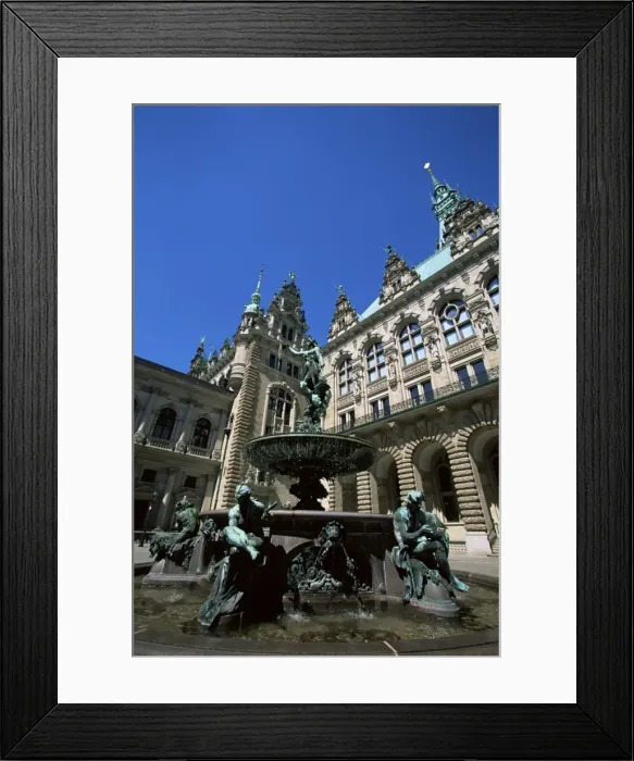 Framed Print : Fountain in the courtyard of Hamburg City Hall Framed Print : Fountain in the courtyard of Hamburg City Hall
