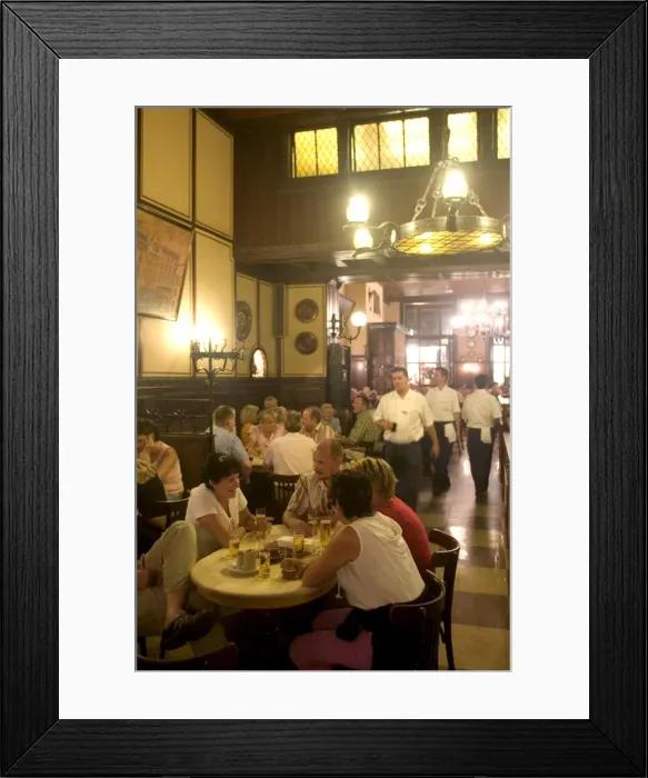 Framed Print : People sitting inside the Fruh am Dom beer hall in the Altstadt Framed Print : People sitting inside the Fruh am Dom beer hall in the Altstadt
