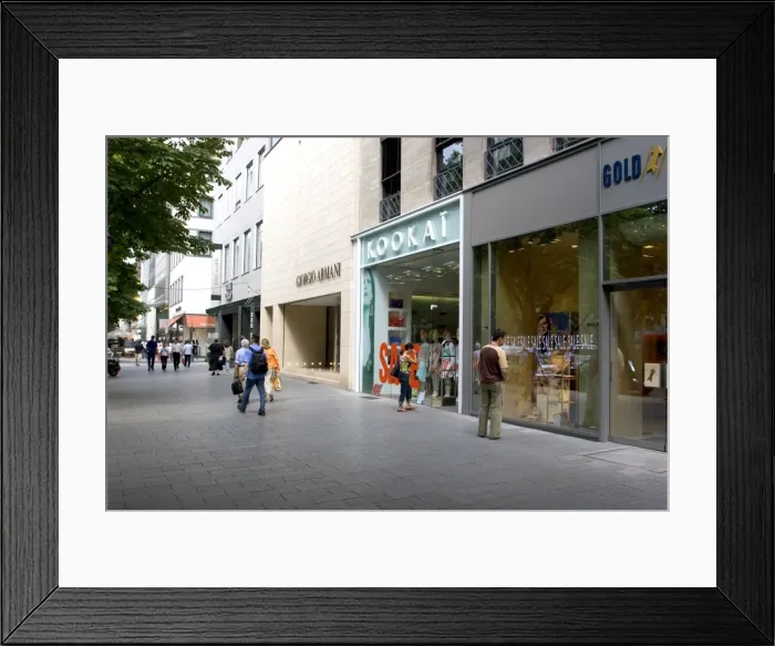 Framed Print : Fashion shops on Konigsallee street Framed Print : Fashion shops on Konigsallee street