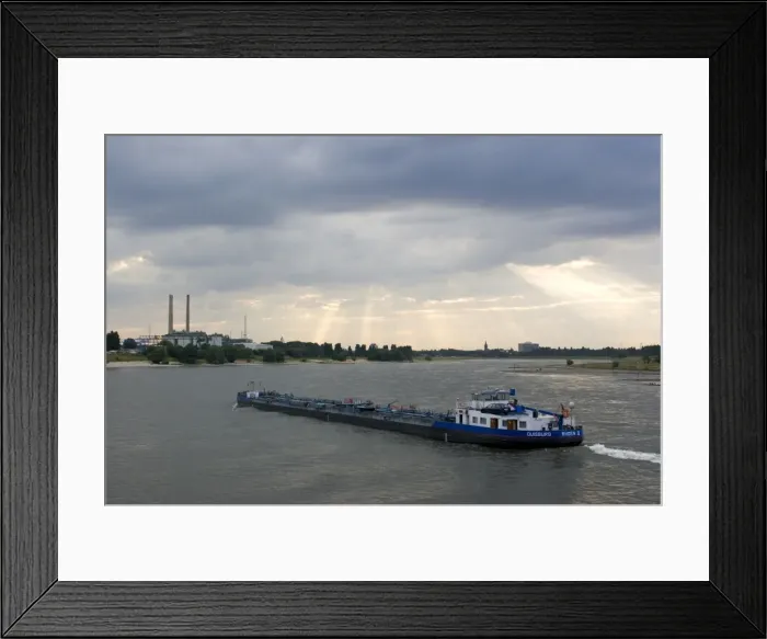 Framed Print : Cargo boat on the River Rhine Framed Print : Cargo boat on the River Rhine