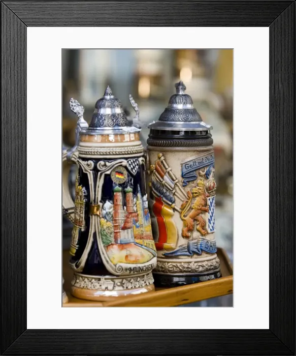 Framed Print : Traditional beer mugs Framed Print : Traditional beer mugs