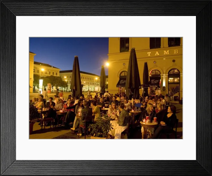 Framed Print : People sitting outside cafe Tambosi Framed Print : People sitting outside cafe Tambosi