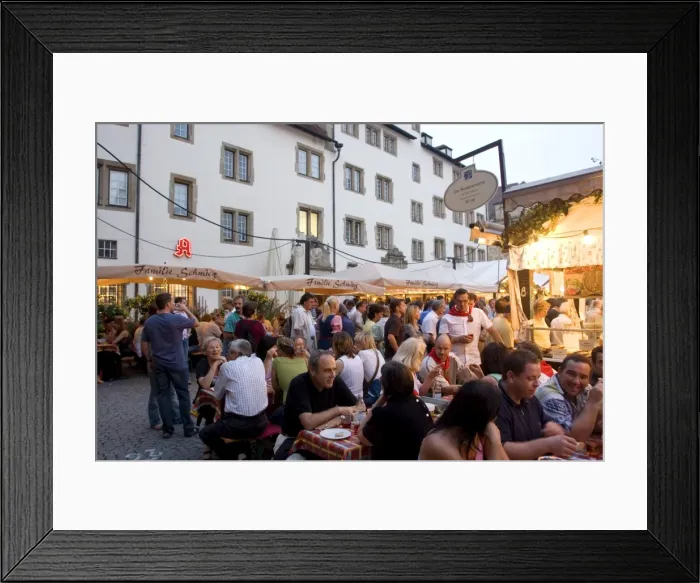 Framed Print : Traditional food and wine stall under the City Hall Framed Print : Traditional food and wine stall under the City Hall