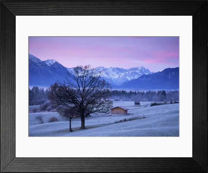 Framed Print : Murnauer Moos and Wetterstein Mountains