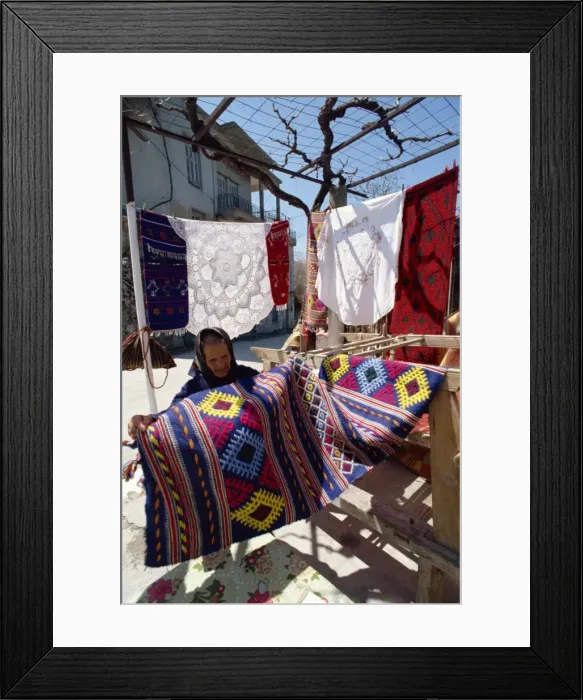 Framed Print : Woman weaver in village near Lasithi Plateau Framed Print : Woman weaver in village near Lasithi Plateau